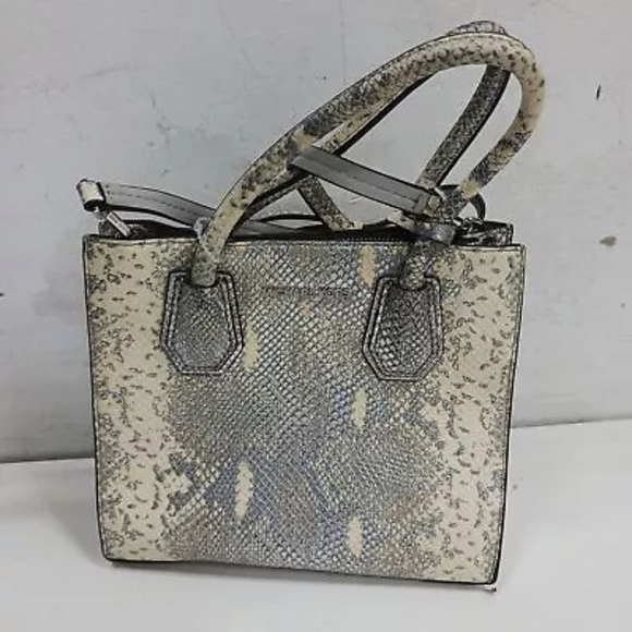 Michael Kors Metallic Faux Snakeskin Purse Crossbody Animal Print - Picture 1 of 13